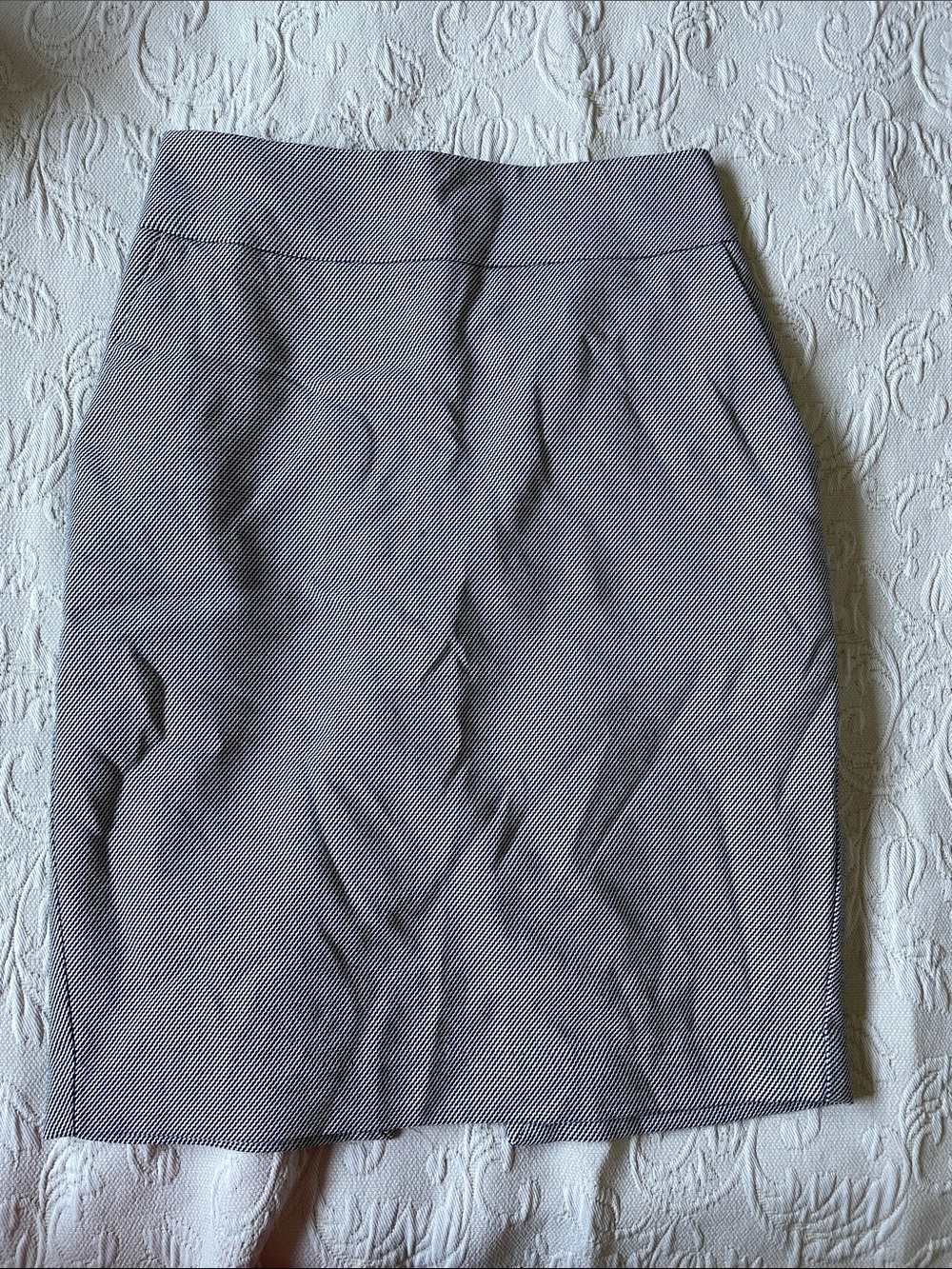 Express Black and White Micro-Stripe Pencil Skirt
